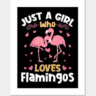 Just a Girl Who Loves Flamingos Posters and Art